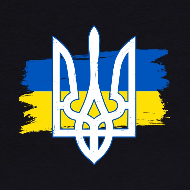 Ukraine Trident - Ukraine Flag Symbol by Yasna